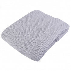 BAMBOLA Плед детский вязаный  двухсторонний 90*90 см Серый