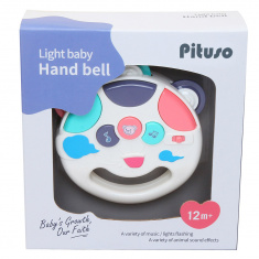 PITUSO Развивающая игрушка Музыкальный бубен (белый) (свет,звук) 12*11*3,5 см