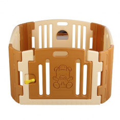 EDU PLAY Детское ограждение/манеж с зеркалом бежевый (116х116х60h)