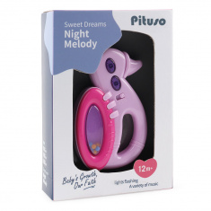 PITUSO Развивающая игрушка-погремушка Уточка (розовый) (свет,звук) 13*9 см