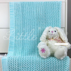 LITTLE STAR Плед вязаный р. 90*90 Ажурчик Голубой меланж