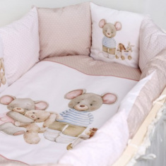 LAPPETTI Комплект в кроватку универсальный 6 предметов LITTLE MOUSE Кофейный