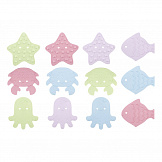 ROXY-KIDS Антискользящие мини-коврики для ванны SEA ANIMALS, SOFT COLORS.12  шт.