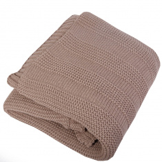 BAMBOLA Плед детский вязаный  двухсторонний 90*90 см Шоколад