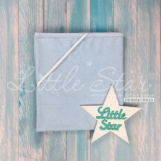 LITTLE STAR Пеленка влагонепроницаемая махровая Голубой (95*65)