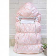 GulSara Комплект на выписку 8 пр Стразы Розовые зайцы  ВЕСНА-ОСЕНЬ