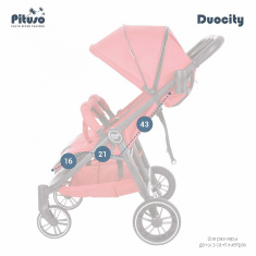 Прогулочная коляска для двойни PITUSO DUOCITY /PU 2021