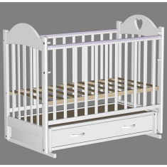 ВЕДРУСС Кровать детская ТАИСИЯ 3 Орех (ящик маятник накладка сердечко)