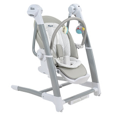 PITUSO Стул для кормления 3 в1 электрокачели/стул/бустер Light gray/Светло-серый+KD4022 тарелка