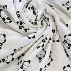 BAMBOLA Пеленка 90*120 муслин (двухслойная) Пандочки