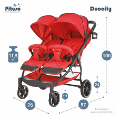 Прогулочная коляска для двойни PITUSO DUOCITY /PU 2021