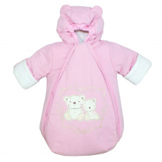 ОСЬМИНОЖКА Конверт на молнии+ мех вкладыш МИШКИ В СЕРДЦЕ Розовый