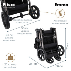 PITUSO Коляска детская EMMA (прогулочная)/PU 