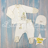 LITTLE STAR Кофточка, ползунки шапочка Жирафик (хлопок интерлок) р.74 (6-9 мес)
