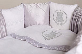 LAPPETTI Комплект для овальной кровати 6 предметов SWEET TEDDY Бело-серый 