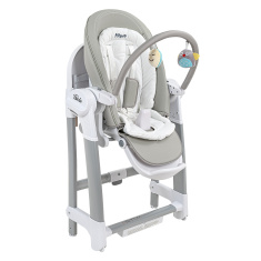 PITUSO Стул для кормления 3 в1 электрокачели/стул/бустер Light gray/Светло-серый+KD4022 тарелка