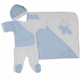 БАЛУ Комплект на выписку СЕРЕБРЯНЫЙ ДОЖДЬ Голубой ЛЕТО