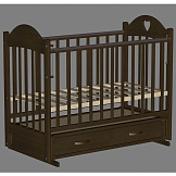 ВЕДРУСС Кровать детская ТАИСИЯ 3 Орех (ящик маятник накладка сердечко)