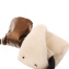 PITUSO Муфта-варежки на коляску шерстяной мех (белый) + экокожа Бронза