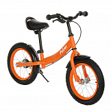 PITUSO Беговел Pulsar, колеса AIR 14", тормоз, подножка,Orange matt/Оранжевый матовый 