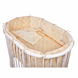 PITUSO Комплект для овальной кровати 6 пр ЗАЙКИ Кремовый