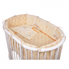 PITUSO Комплект для овальной кровати 6 пр ЗАЙКИ Кремовый