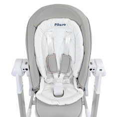 PITUSO Стул для кормления 3 в1 электрокачели/стул/бустер Light gray/Светло-серый+KD4022 тарелка