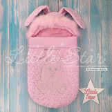 LITTLE STAR Конверт-Кокон Зайчонок на 2-х молниях Барашки (велбоа,подклад флис,иск.опушка) Розовый