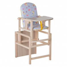 ГНОМ Стул-стол для кормления регулируемая спинка Утки синие