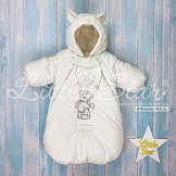 LITTLE STAR Спальник на 2-х молниях р.62 (0-3 мес) Teddy*Я люблю маму Кремовый 