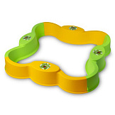 ПЛАСТИК Игрушка Песочница сборная Клевер,Зеленый+Зеленый 114*114*18 см 