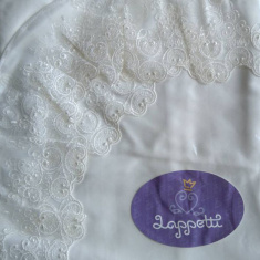 LAPPETTI Пеленка с кружевным уголком Кремовый