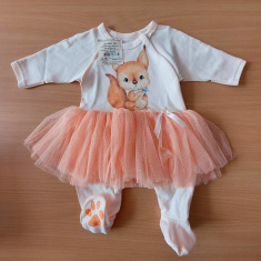 LITTLE STAR Комбинезон с юбочкой "Белочка" Персик