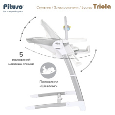 PITUSO Стул для кормления 3 в1 электрокачели/стул/бустер Triola
