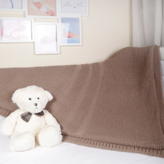 BAMBOLA Плед детский вязаный  двухсторонний 90*90 см Шоколад