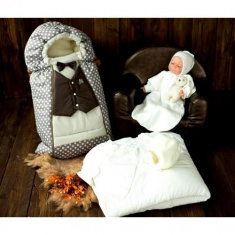 GulSara Комплект на выписку 7 пр ГОРОХ Бежевый ЗИМА