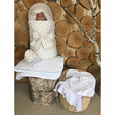 GulSara Комплект на выписку 7 пр Бежевый (бутоны) ВЕСНА-ОСЕНЬ