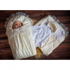 GulSara Комплект на выписку 10 пр ВОСТОРГ Плащевка Жемчужный ЗИМА