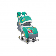 НИКА Санки-коляска НИКА ДЕТЯМ 7-2 Коллаж-Лисички Изумруд