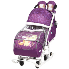 НИКА Санки коляска DISNEY BABY2 Винни баклажан
