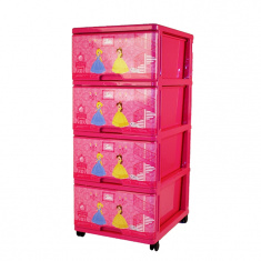 DUNYA Комод с рисунком ПРИНЦЕССА Розовый