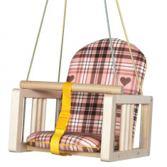 ГНОМ Качели деревянные подвесные мягкое сиденье Симпатия