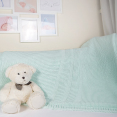 BAMBOLA Плед детский вязаный  двухсторонний 90*90 см Мятный