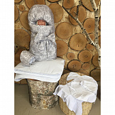 GulSara Комплект на выписку 7 пр Бежевый (цветы) ВЕСНА-ОСЕНЬ