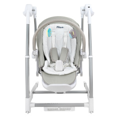 PITUSO Стул для кормления 3 в1 электрокачели/стул/бустер Light gray/Светло-серый+KD4022 тарелка