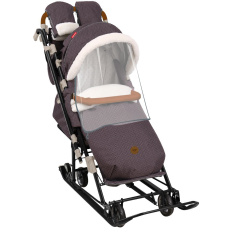 НИКА Cанки-коляска НД7-8К/2 В елочку коричневый