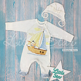 LITTLE STAR Комбинезон на кнопках,чепчик Ажур
