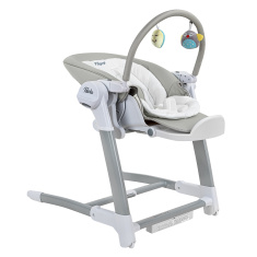 PITUSO Стул для кормления 3 в1 электрокачели/стул/бустер Light gray/Светло-серый+KD4022 тарелка