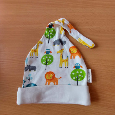 Шапочка "Буратино" (интерлок цвет., 40, рис. зоопарк оранжевый)