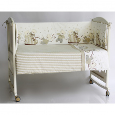 PITUSO Бортик в кроватку МИШКИ Бежевый